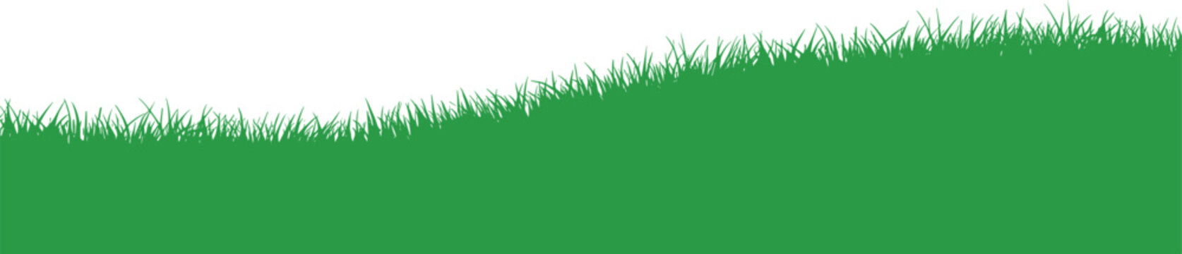 Green grass border vector, lush meadow edge with blades, natural lawn design, spring landscape decorative element