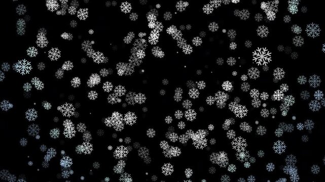 Falling Snowflakes Alpha Channel Looped V2