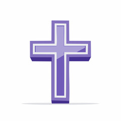 Fototapeta premium Purple Christian Cross Icon