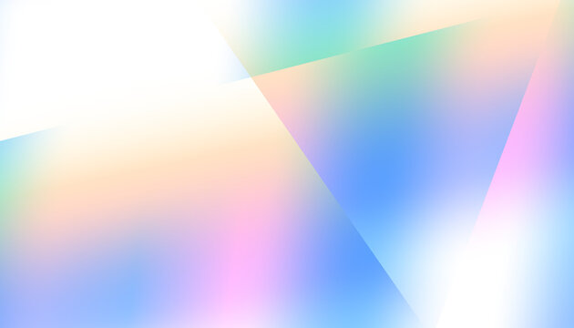 Crystal glass prism with holographic reflections and rainbow flare effect. Overlay transparent background