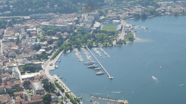 Como, Italy,2026,april,2nd, landscape of the lake from Brunate