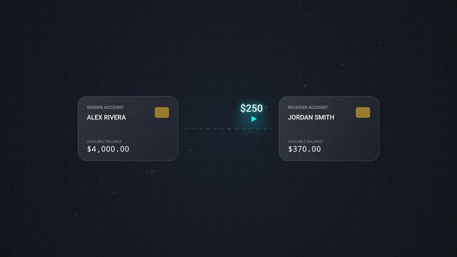Digital Money Transfer Financial Transaction Animation