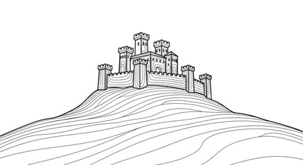 Medieval Castle on a Hill Top. © setok