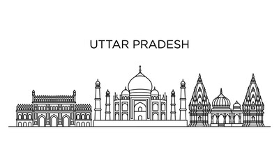 Obraz premium Monuments of Uttar Pradesh showcase iconic architecture and design