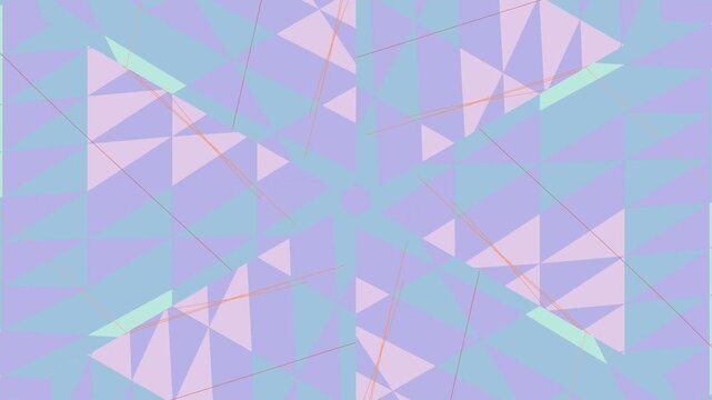 Geometric pattern of purple pink triangles on blue background