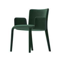 Obraz premium Green Fully Upholstered Dining Armchair Three Quarter View on White Background