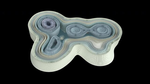 Mitosis and Cytokinesis Cell Cycle Cross Section on Transparent Background