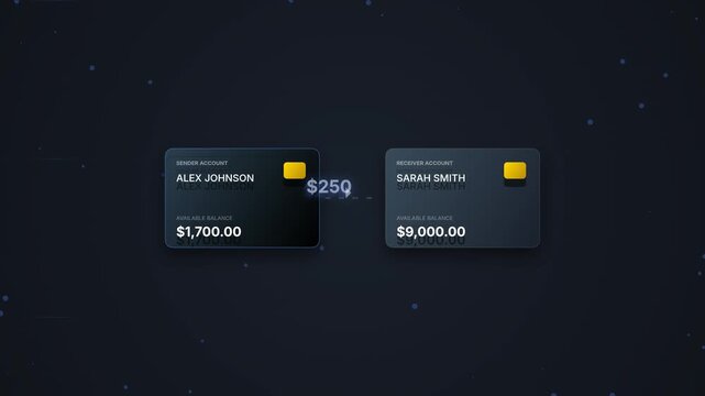 Digital Money Transfer Financial Transaction Animation