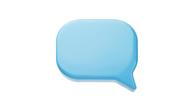 Light blue plastic speech bubble icon with raised rim