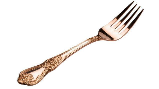 Ornate Rose Gold Table Fork with Decorative Handle