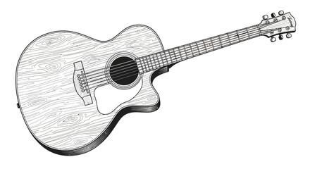 Naklejka premium Acoustic Guitar Instrument Music.