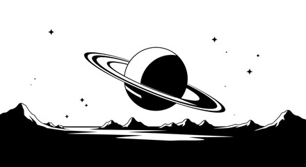 Saturn Planet in Space Illustration. © sudar