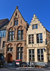Obraz premium Bruges, case, strade e canali nella città delle Fiandre, Belgio