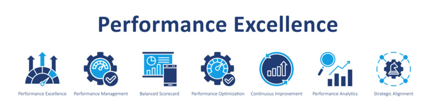Performance Excellence icon banner and collection