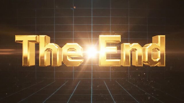 Gold light animation loop for text that shows the end with g b VSRExport on the screen