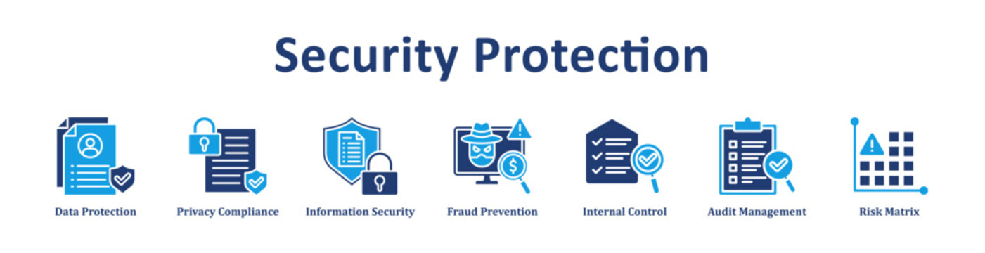 Security Protection icon banner and collection