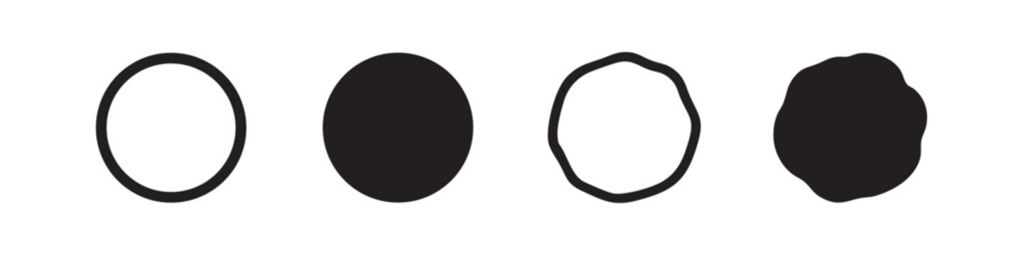 Geometric Circle and Round Dot Shape Design Element Set