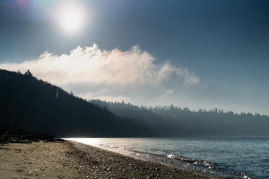 The beach at Discovery Park in Seattle, Washington