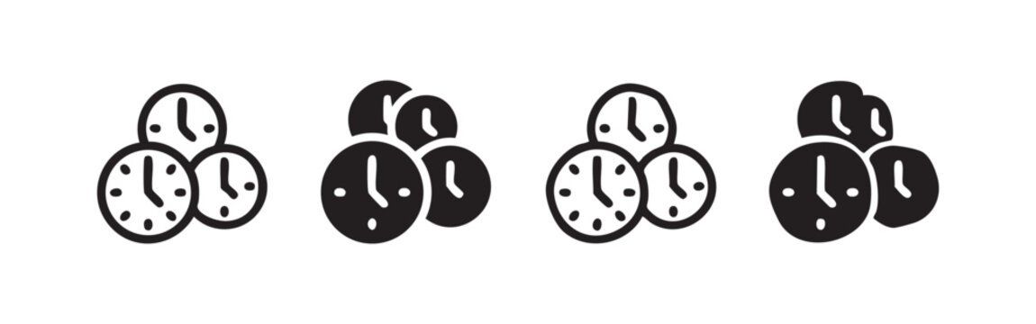 Clocks icon - time, schedule, deadline, punctuality, hours