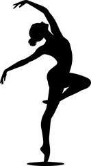 Fototapeta premium Silhouette of an Elegant Ballet Dancer Performing a Graceful Pose