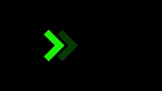 Animated traffic directional arrows sign. Right arrow for road direction. Right arrow pointer icon.