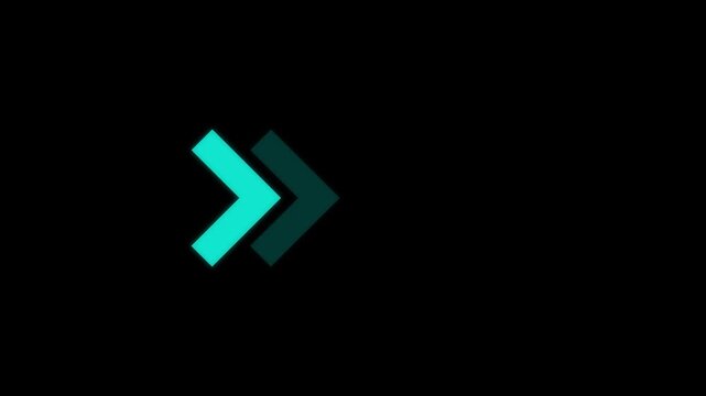 Animated traffic directional arrows sign. Right arrow for road direction. Right arrow pointer icon.