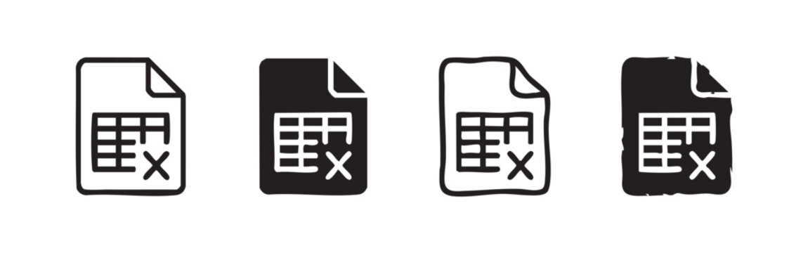 Excel file icon variations