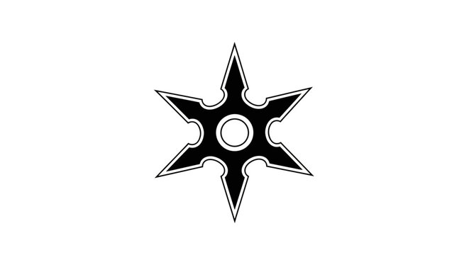 Black ninja throwing star weapon.