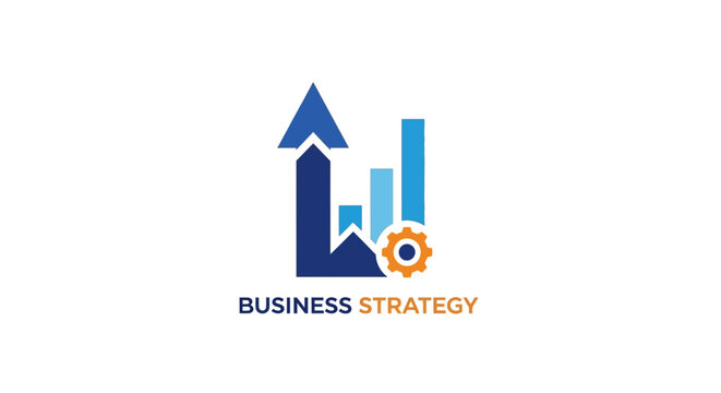 Business strategy graph logo design.