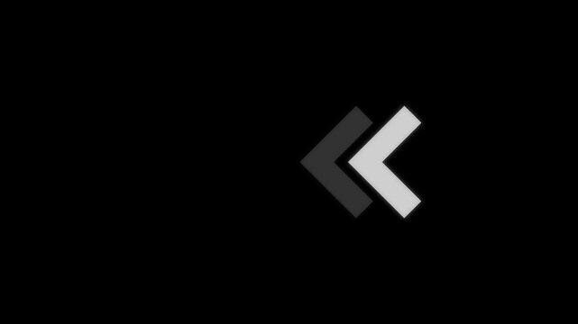 Animated traffic directional arrows sign. Left arrow for road direction.
