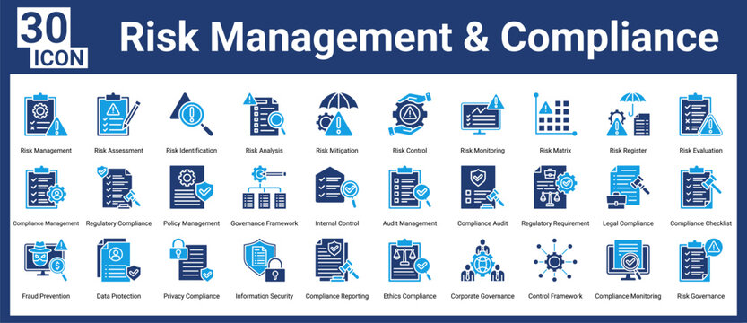 Risk Management & Compliance icon pack and collection