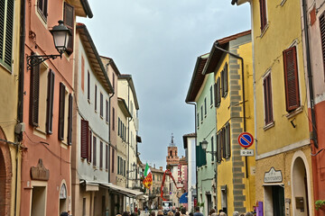 Obraz premium Asciano, antico borgo medievale, Siena, Val d'Orcia, Toscana