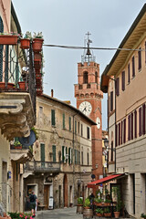 Obraz premium Asciano, antico borgo medievale, Siena, Val d'Orcia, Toscana