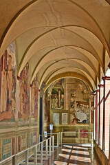 Obraz premium Asciano, l'Abbazia di Monte Oliveto Maggiore, Siena, Toscana