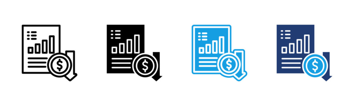 Cost icon multiple style collection