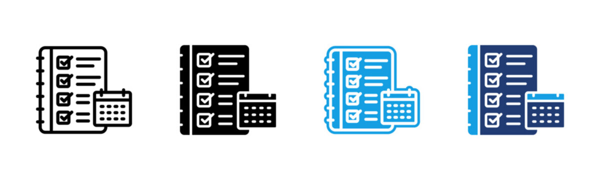 Project Schedule icon multiple style collection