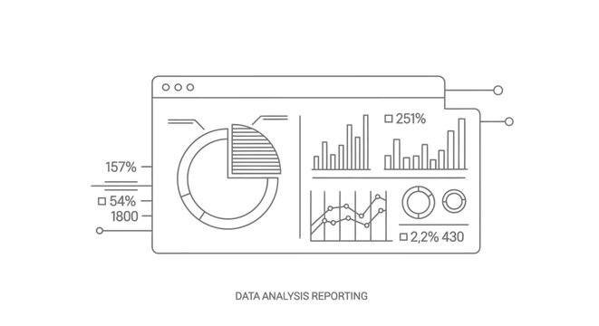 Dashboard interface displaying various statistical charts and data metrics provides a comprehensive visual summary of business performance indicators for effective corporate analysis and reporting.