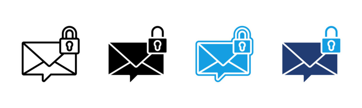 Private Message icon multiple style collection