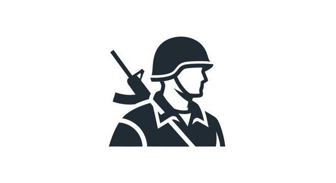 Soldier wearing a helmet and uniform.