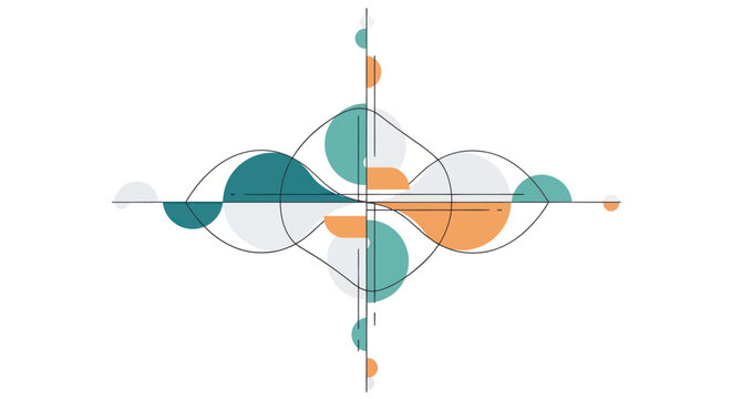 Abstract geometric design with colorful shapes