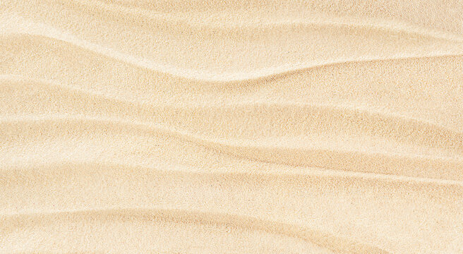 Natural wave pattern with horizontal lines on beach sand.