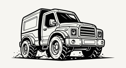 Cartoon off road vehicle illustration © Stok