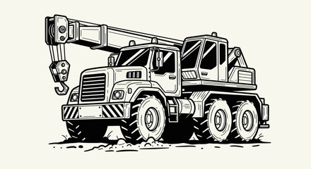 Crane truck illustration © Stok