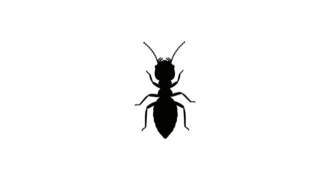 Black silhouette of an ant insect.