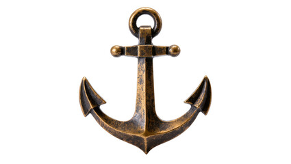 Vintage bronze anchor with ring and decorative rivets © Ophelia