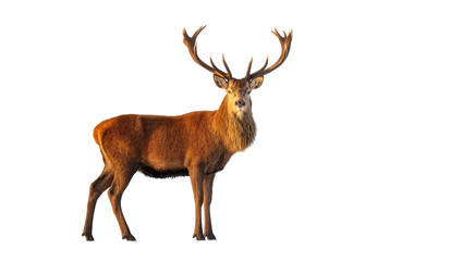 Obraz premium Red Brown Deer Stag with Large Branch Antlers Standing