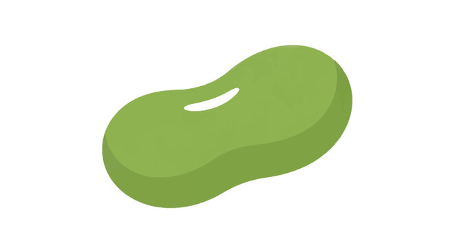 green bean shaped object on white background