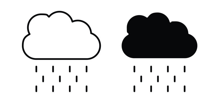 Rain icon editable stroke outline vectors. EPS10