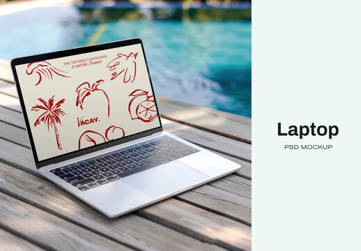 Laptop Mockup By Poolside Summer Vibes PSD