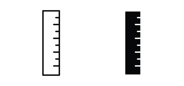 Ruler icon editable stroke outline vectors. EPS10